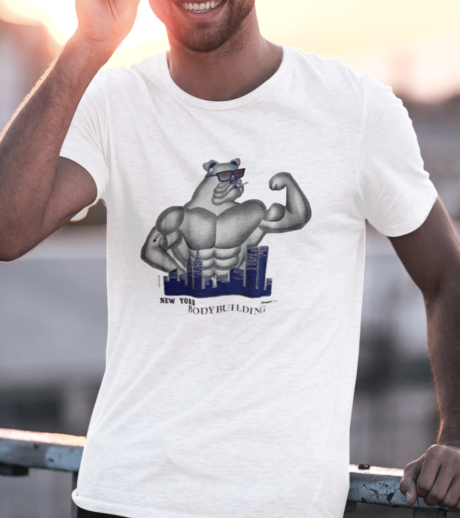 New York Bodybuilding Buff Bear Cityscape NYC T-Shirt