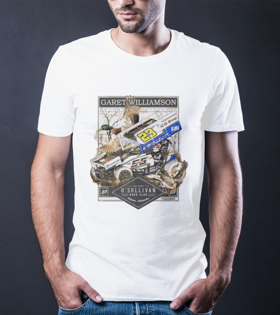 Garet Williamson Sprint Car Racing O'Sullivan Duck Club Arkansas Columbia Missouri 23 Racing T-Shirt
