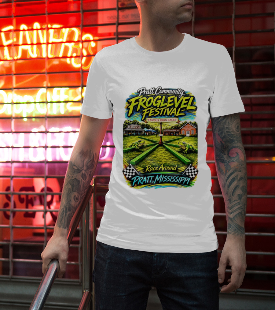 Pratt Community Froglevel Festival Famous Frog Races Race Around Pratt Mississippi T-Shirt