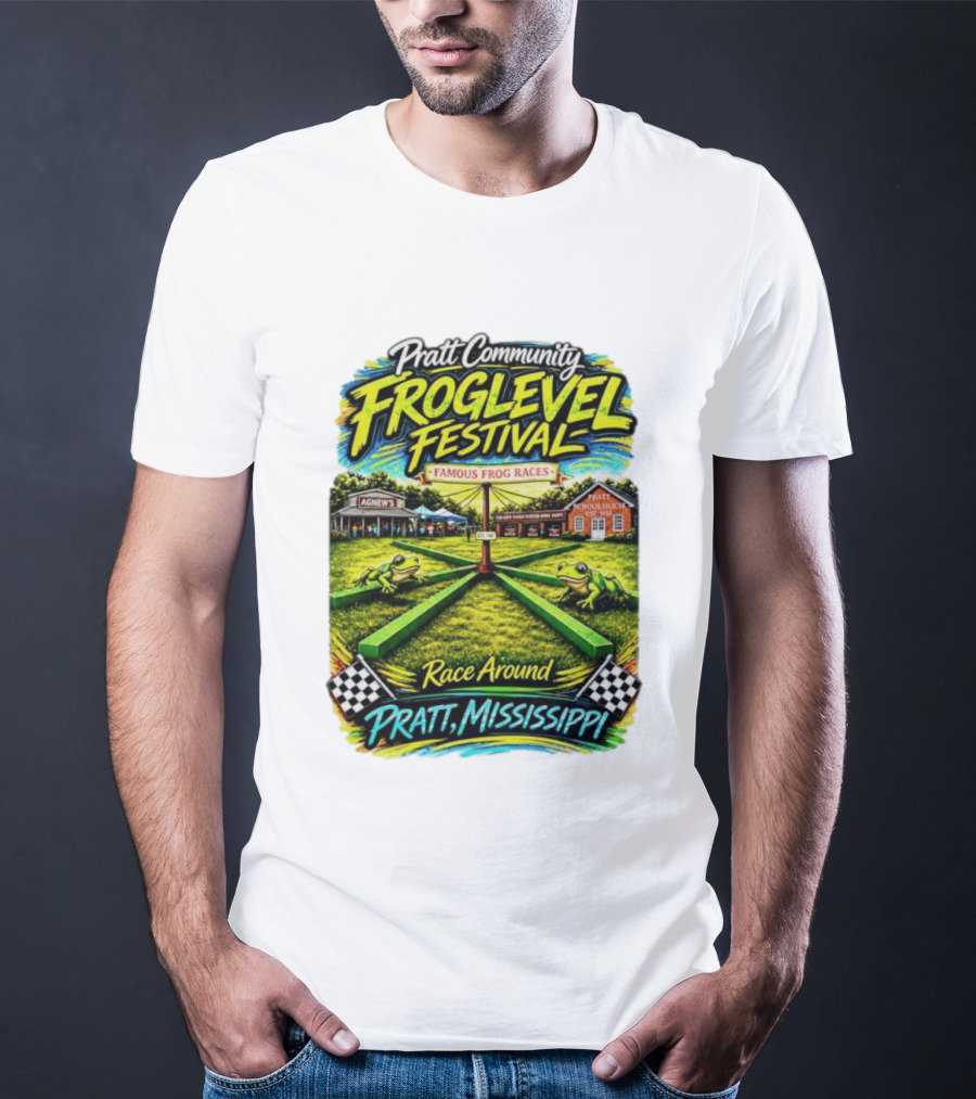 Pratt Community Froglevel Festival Famous Frog Races Race Around Pratt Mississippi T-Shirt
