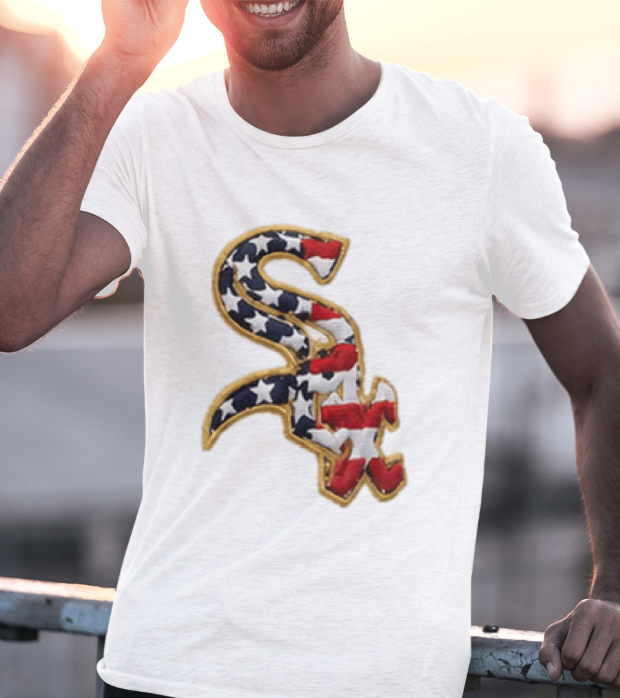 America 250th Anniversary White Sox Hat Patriotic Stars And Stripes T-Shirt
