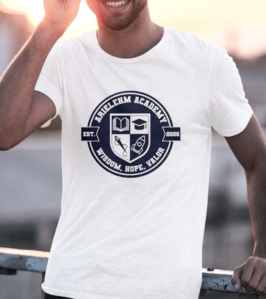 Arielehm Academy Crest Est 2026 Wisdom Hope Valor T-Shirt