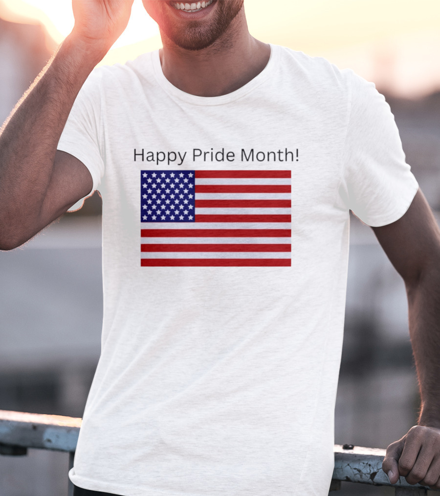 Happy Pride Month USA Flag Celebration T-Shirt