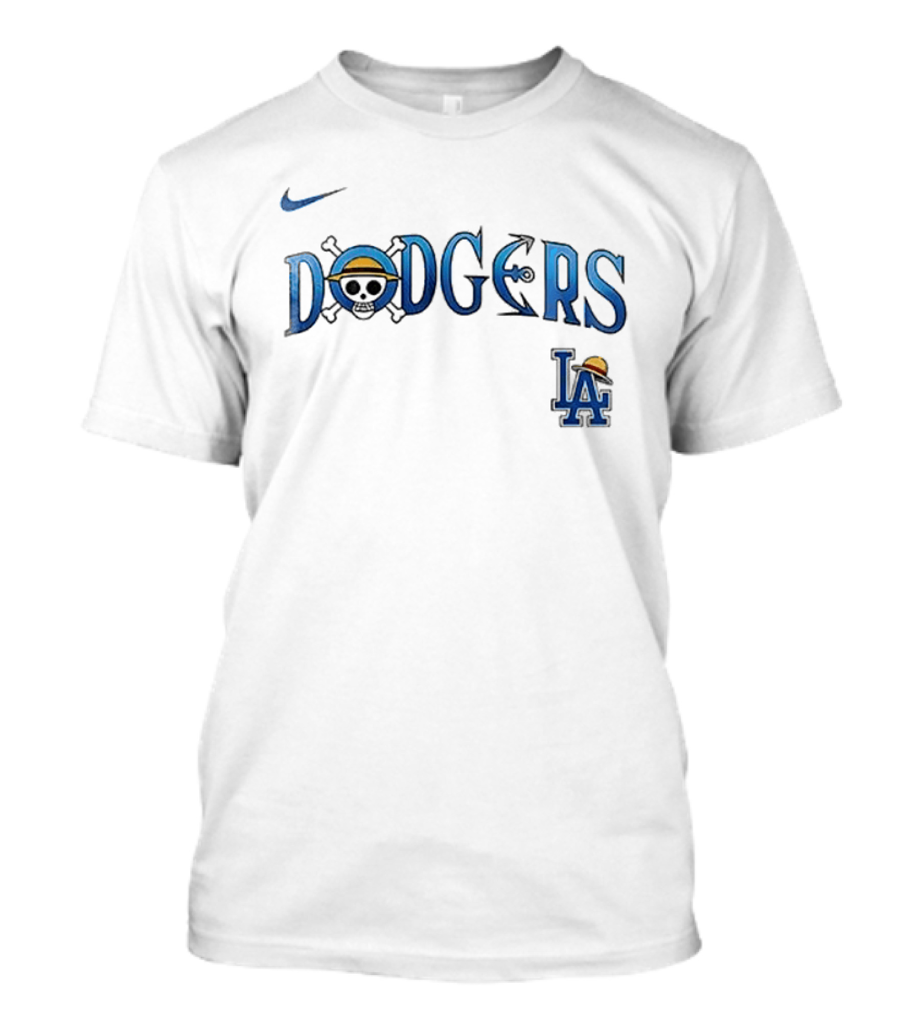 Nike Los Angeles Dodgers One Piece Luffy Crossover Collaboration T-Shirt