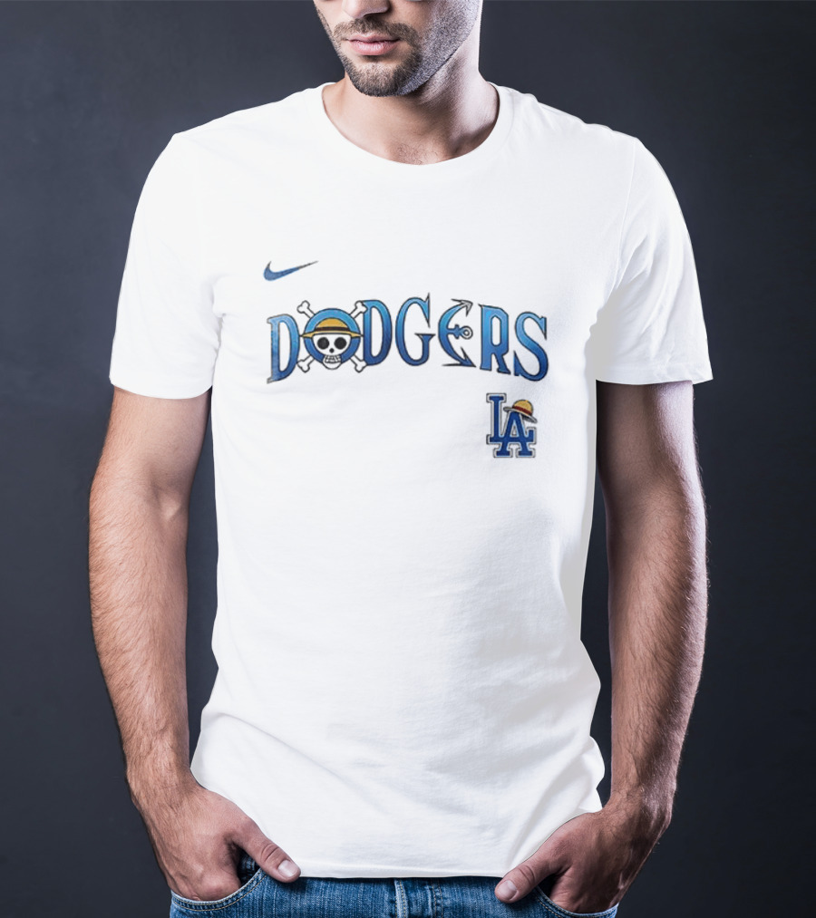 Nike Los Angeles Dodgers One Piece Luffy Crossover Collaboration T-Shirt