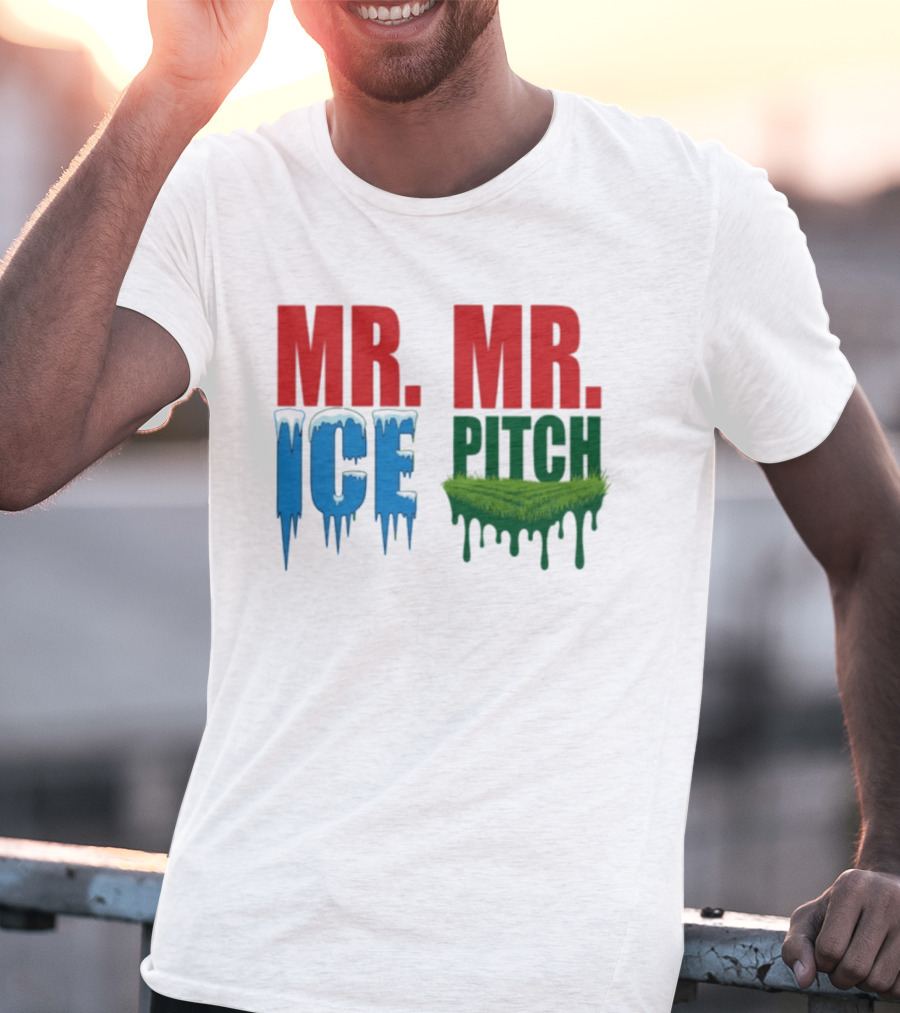 MR ICE MR PITCH Frosty Letters Green Grass Drips T-Shirt