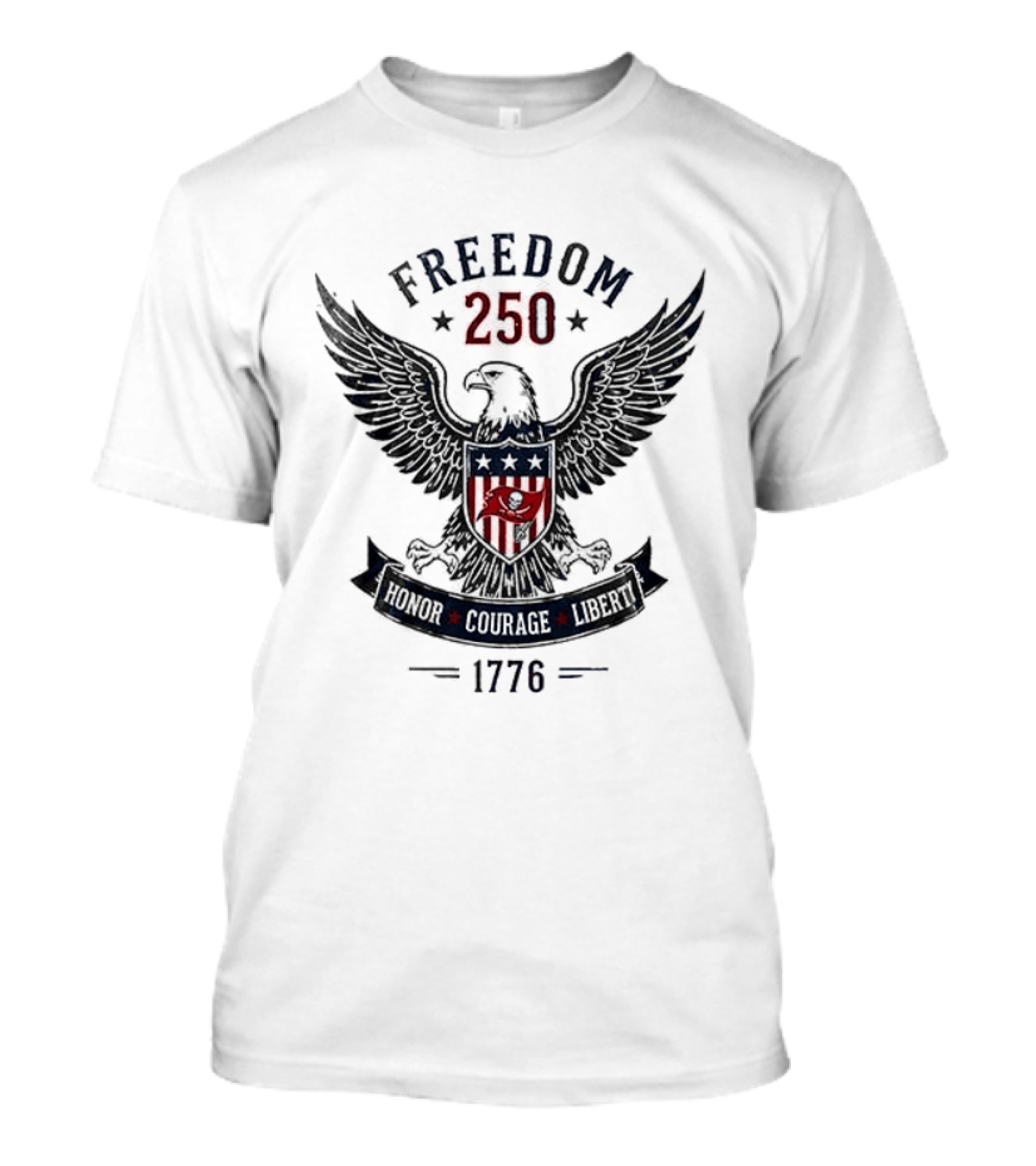 Tampa Bay Buccaneers X Freedom 250 Honor Courage Liberty United We Stand Eagle 1776 T-Shirt