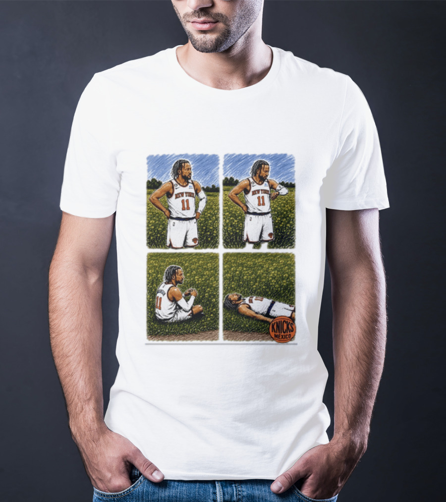 New York Knicks Jalen Brunson Whorled Tickseed Comic Knicks Mexico T-Shirt