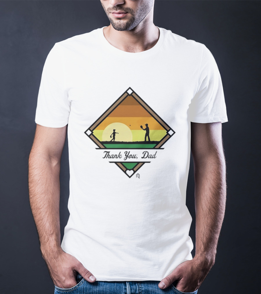 Thank You Dad Baseball Sunset Silhouette 2026 T-Shirt