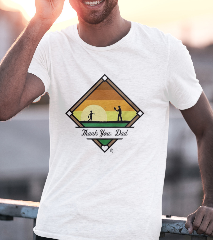 Thank You Dad Baseball Sunset Silhouette 2026 T-Shirt