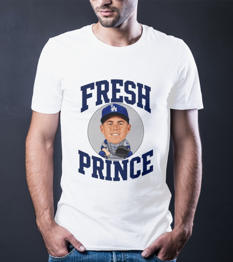 Fresh Prince Los Angeles Dodgers Baseball Player Caricature T-Shirt