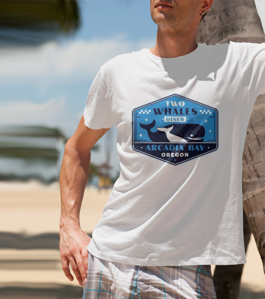 Two Whales Diner Arcadia Bay Oregon Crest T-Shirt
