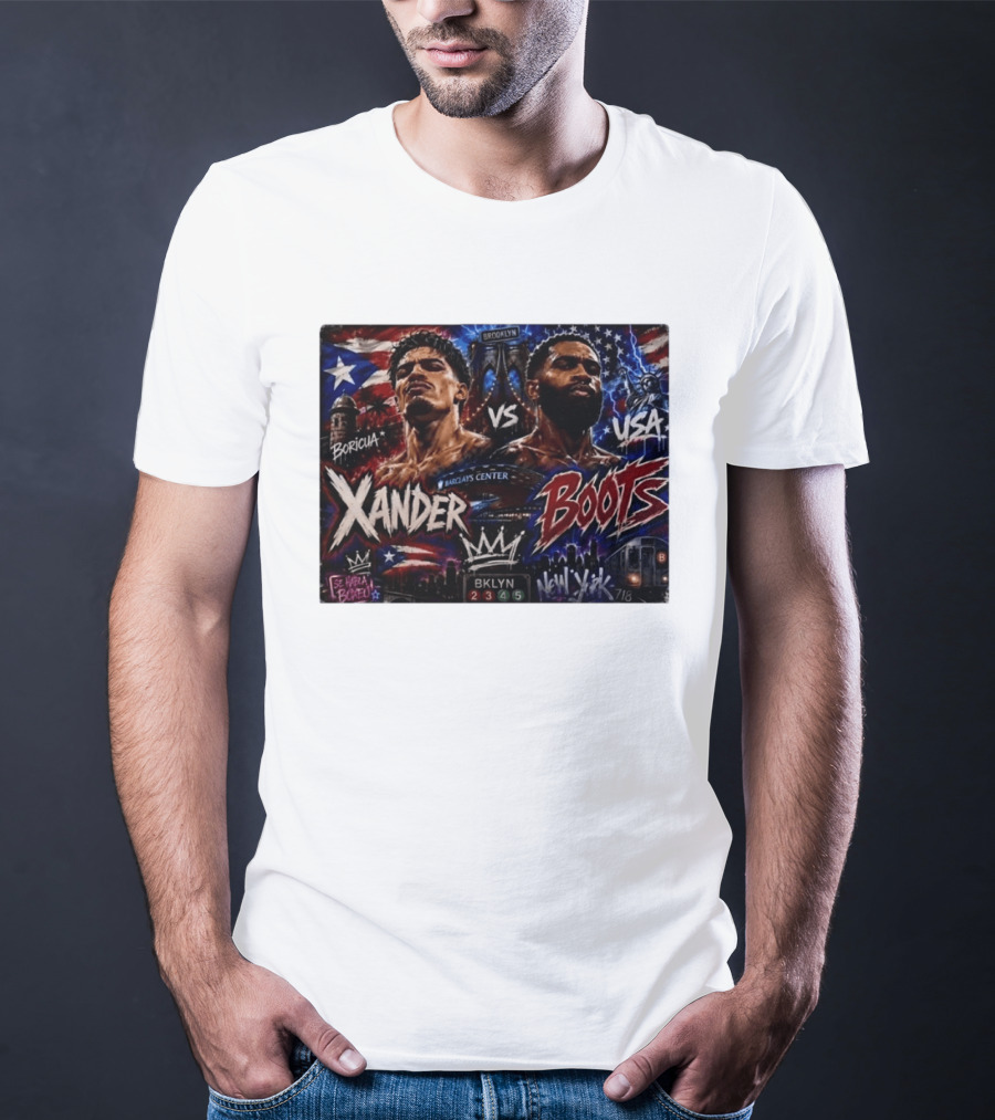 Xander Boots Boricua Vs USA Barclays Center Brooklyn NYC 718 T-Shirt
