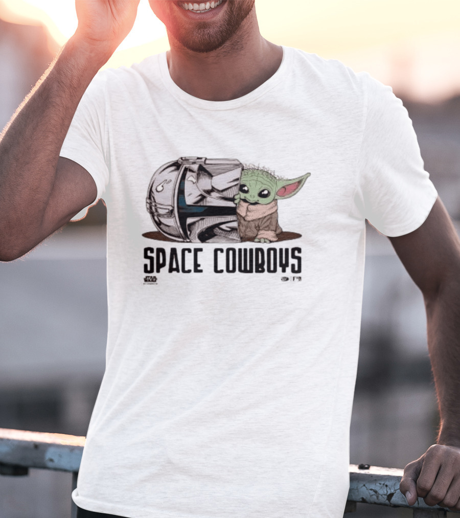 Star Wars Grogu Space Cowboys Helmet And Child Duo T-Shirt