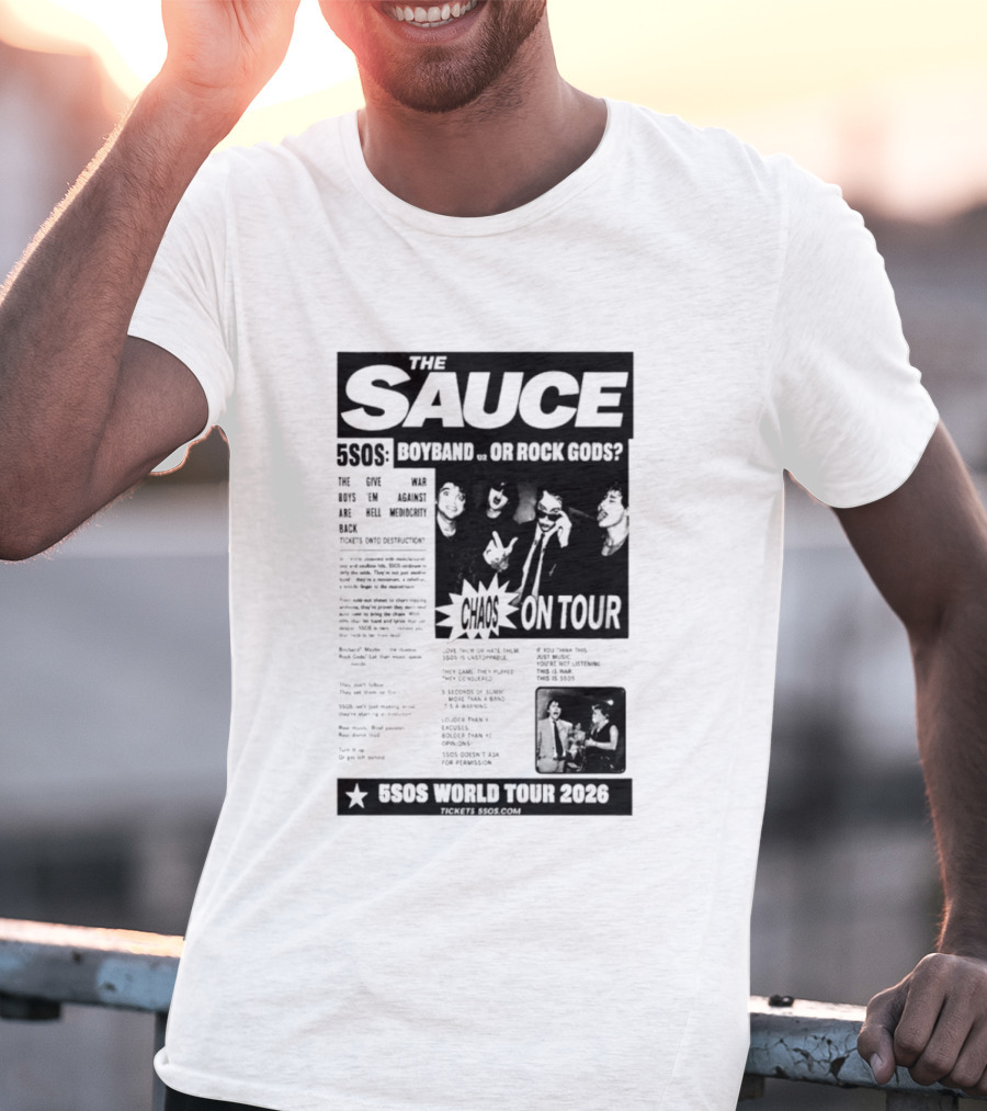 The Sauce 5SOS Chaos On Tour 5 Seconds Of Summer World Tour 2026 T-Shirt