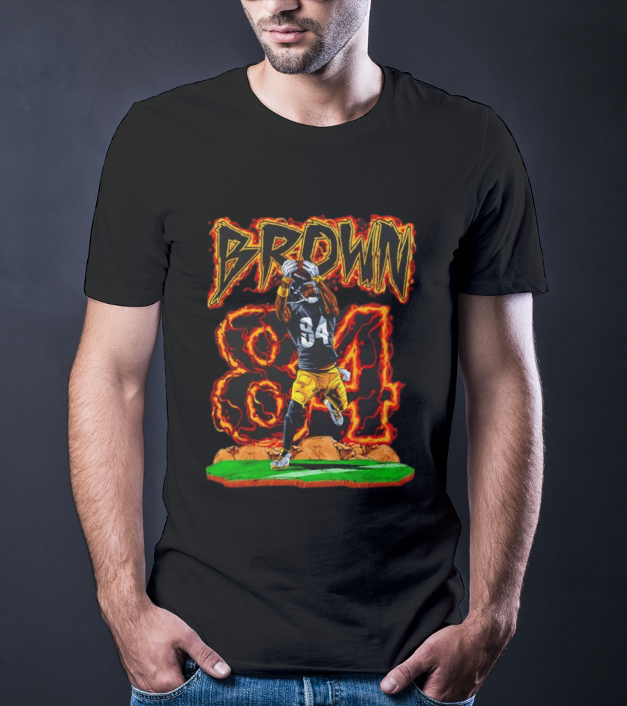 Brown 84 Steelers Wide Receiver Pittsburgh Antonio T-Shirt