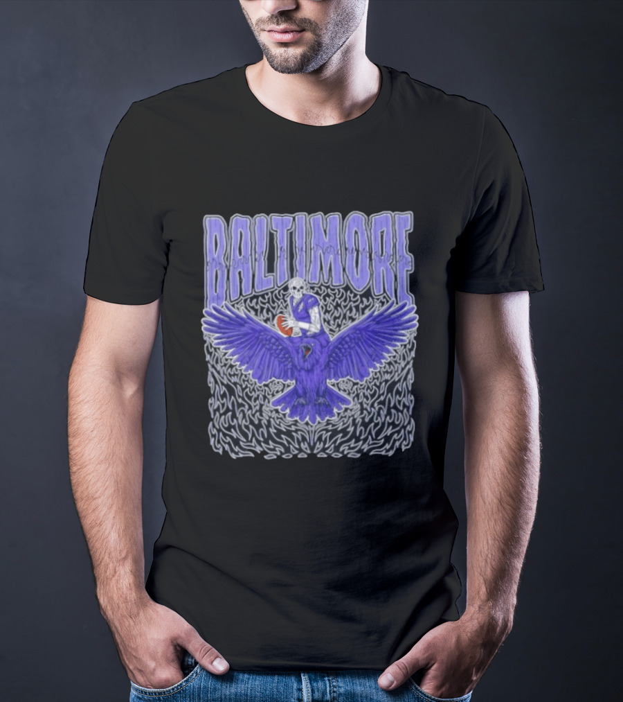 Skeleton Baltimore Ravens Rugby T-Shirt