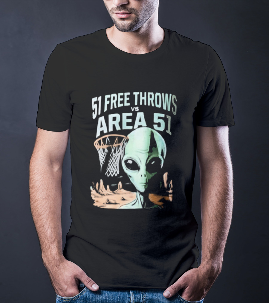 Victor Wembanyama 51 Free Throws Vs Area 51 Alien Basketball T-Shirt