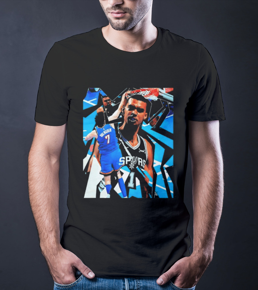 San Antonio Spurs Wembanyama Dunk Showdown With Holmgren T-Shirt