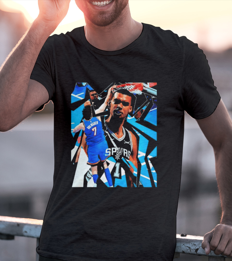 San Antonio Spurs Wembanyama Dunk Showdown With Holmgren T-Shirt
