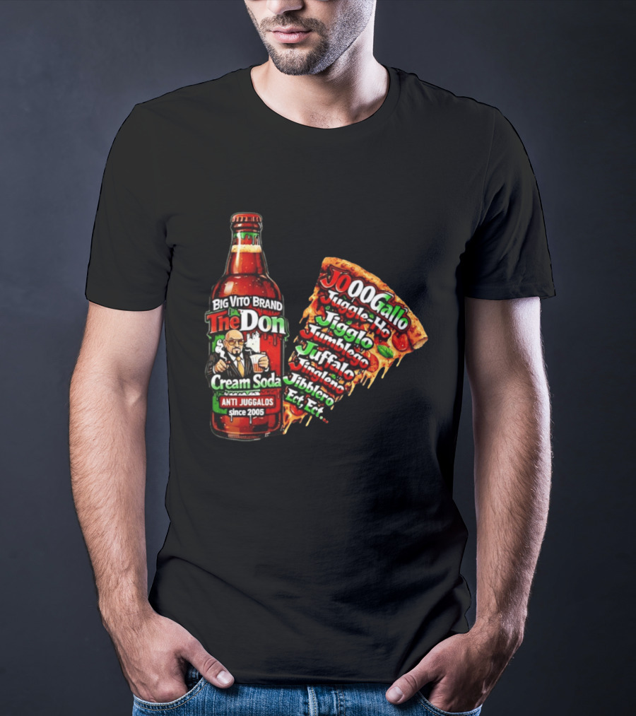 Big Vito Brand The Don Cream Soda Anti Juggalos Juggle Ho Jiggle Ho Pizza Slice 2005 T-Shirt