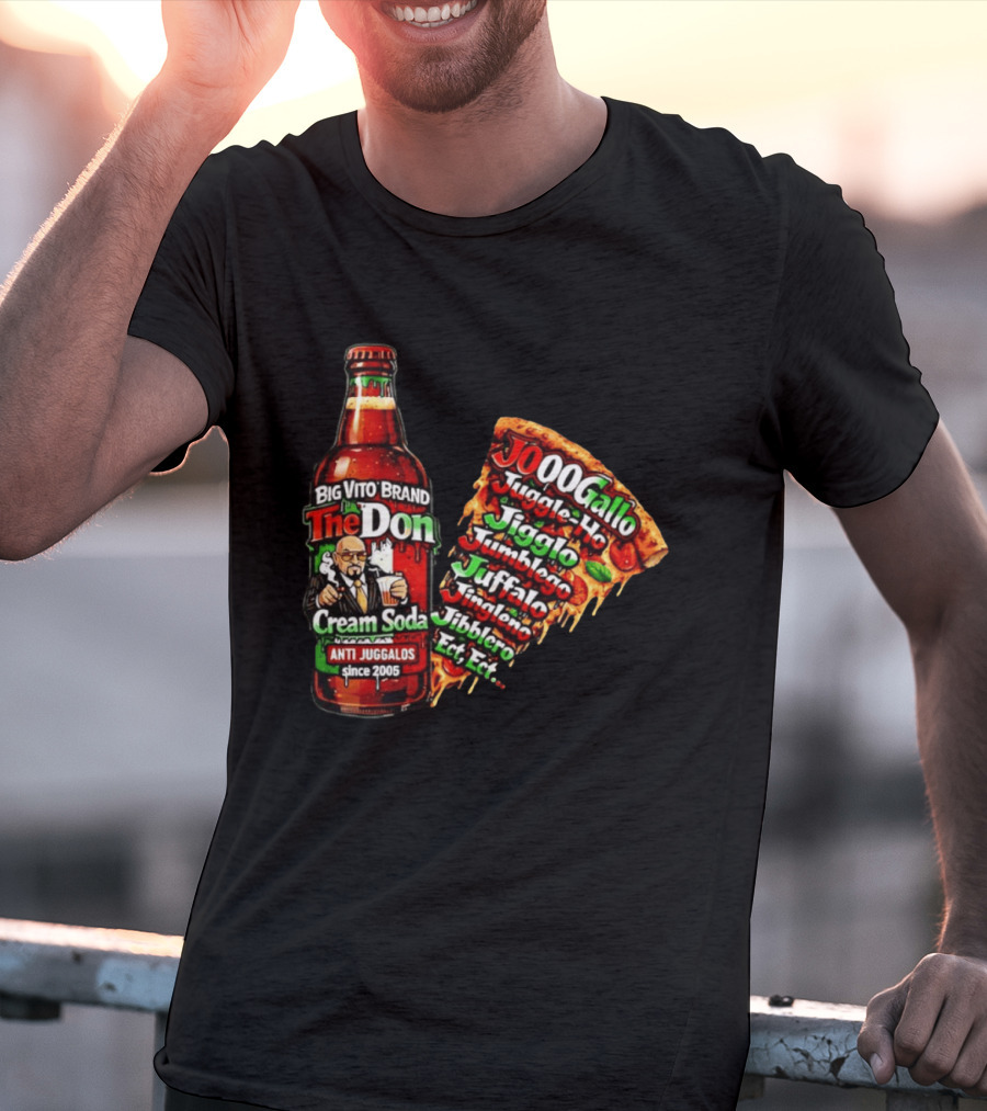 Big Vito Brand The Don Cream Soda Anti Juggalos Juggle Ho Jiggle Ho Pizza Slice 2005 T-Shirt