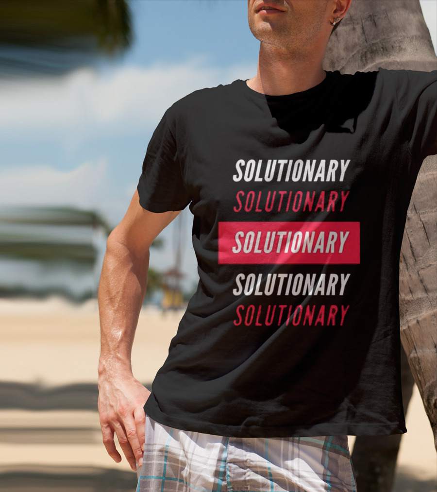 SOLUTIONARY Bold Text Print T-Shirt