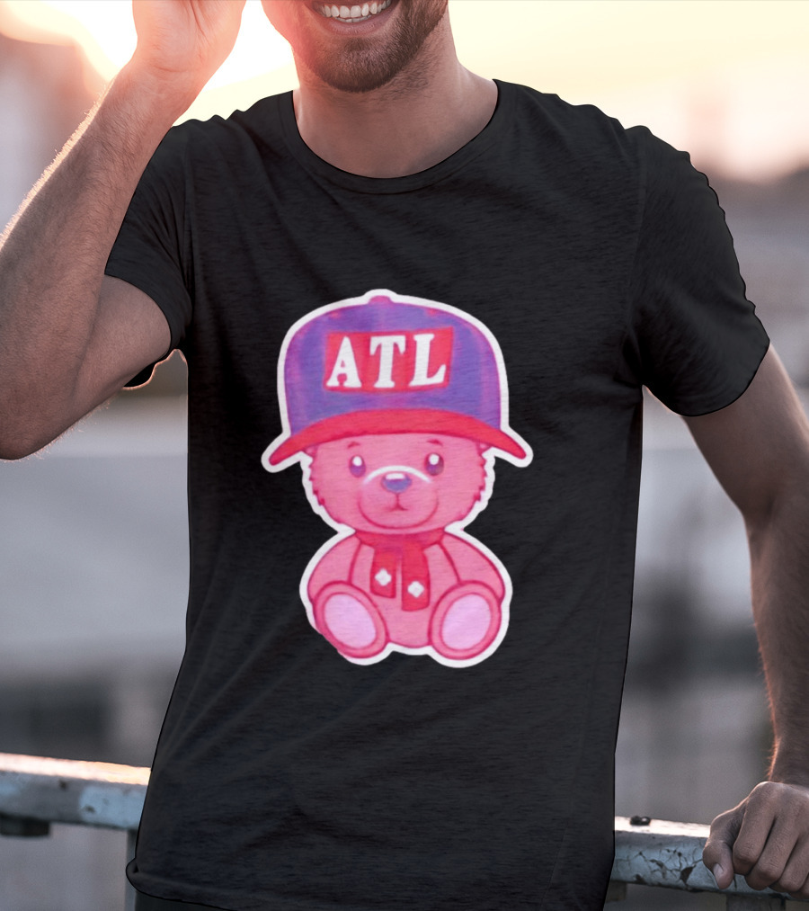 ATL Cap Teddy Bear Atlanta Braves Baseball Scarf T-Shirt