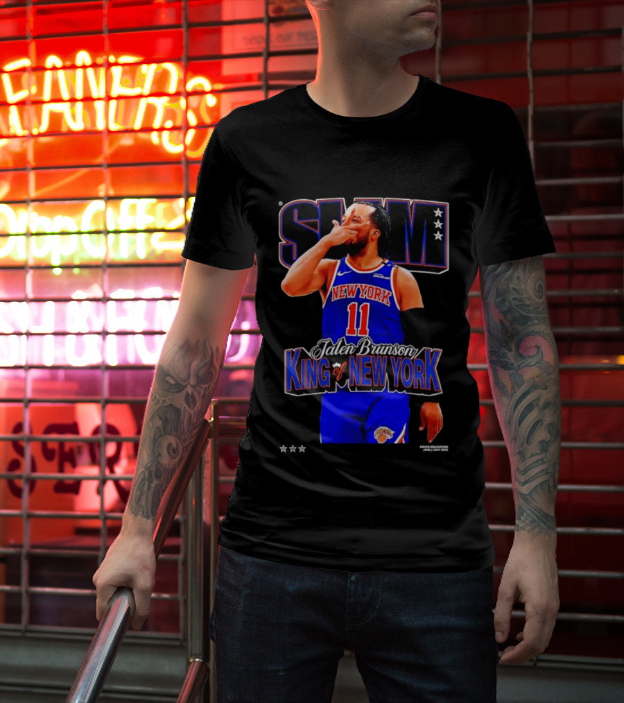Jalen Brunson King Of New York Knicks NBA SLAM T-Shirt