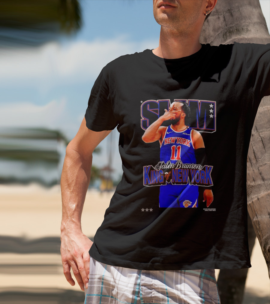 Jalen Brunson King Of New York Knicks NBA SLAM T-Shirt