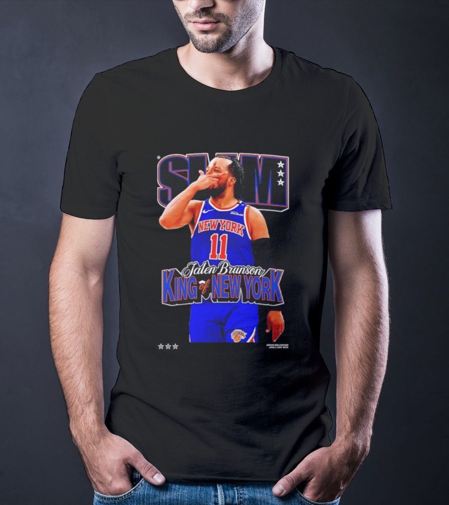 Jalen Brunson King Of New York Knicks NBA SLAM T-Shirt