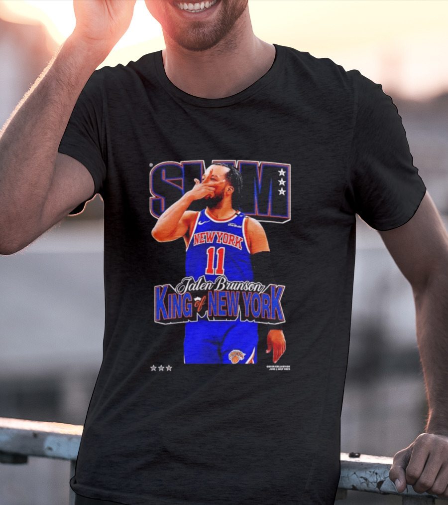 Jalen Brunson King Of New York Knicks NBA SLAM T-Shirt