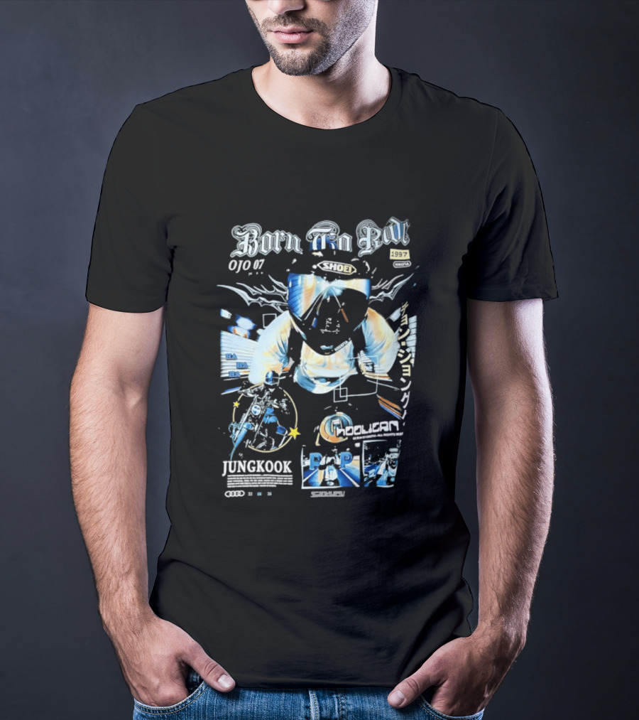 Born To Ride Jungkook Shoei Helmet Hooligan Motorcycle Biker 010 T-Shirt