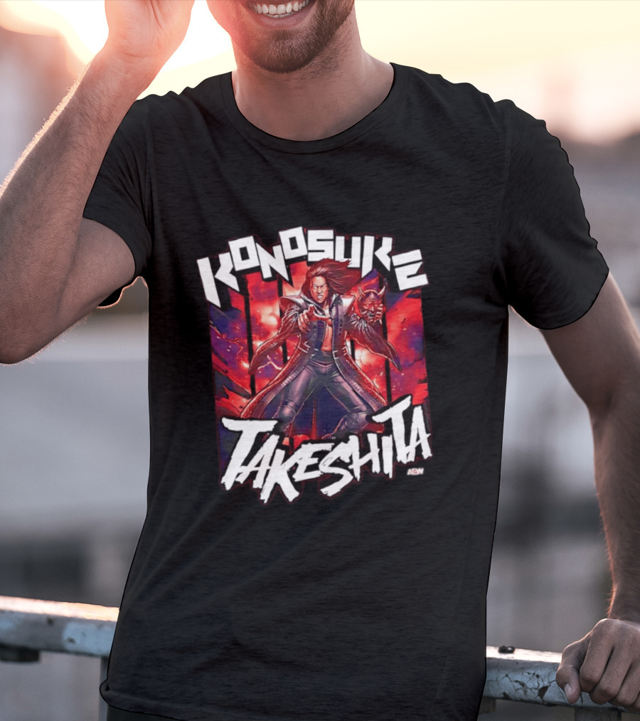 Konosuke Takeshita AEW All Elite Wrestling Comic Style Action T-Shirt