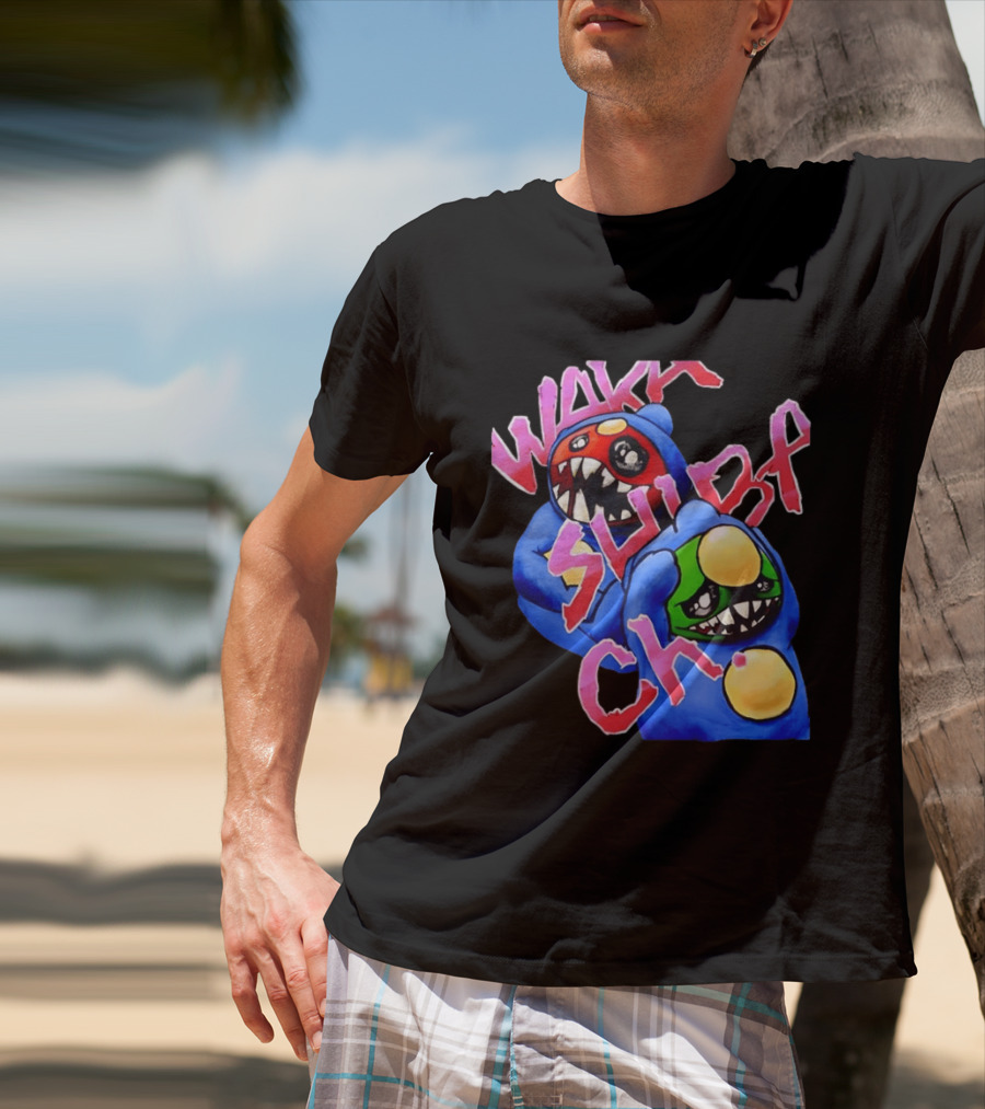 Wakk Slurp Ch Red And Green Creepy Monsters Graffiti T-Shirt