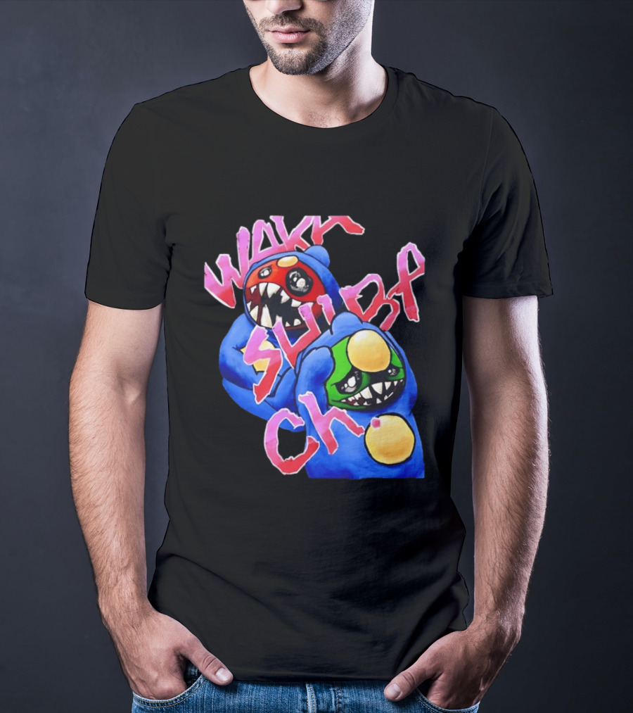 Wakk Slurp Ch Red And Green Creepy Monsters Graffiti T-Shirt