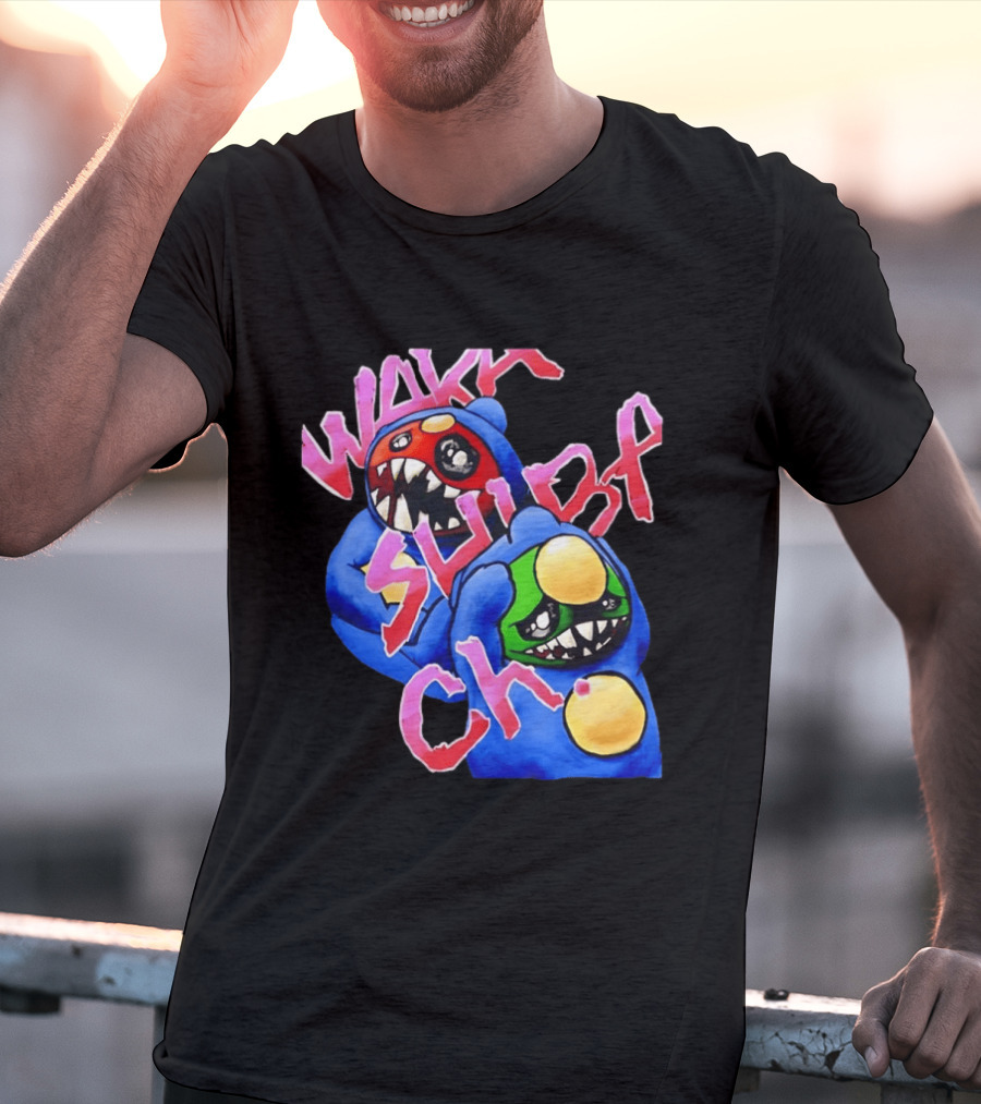 Wakk Slurp Ch Red And Green Creepy Monsters Graffiti T-Shirt