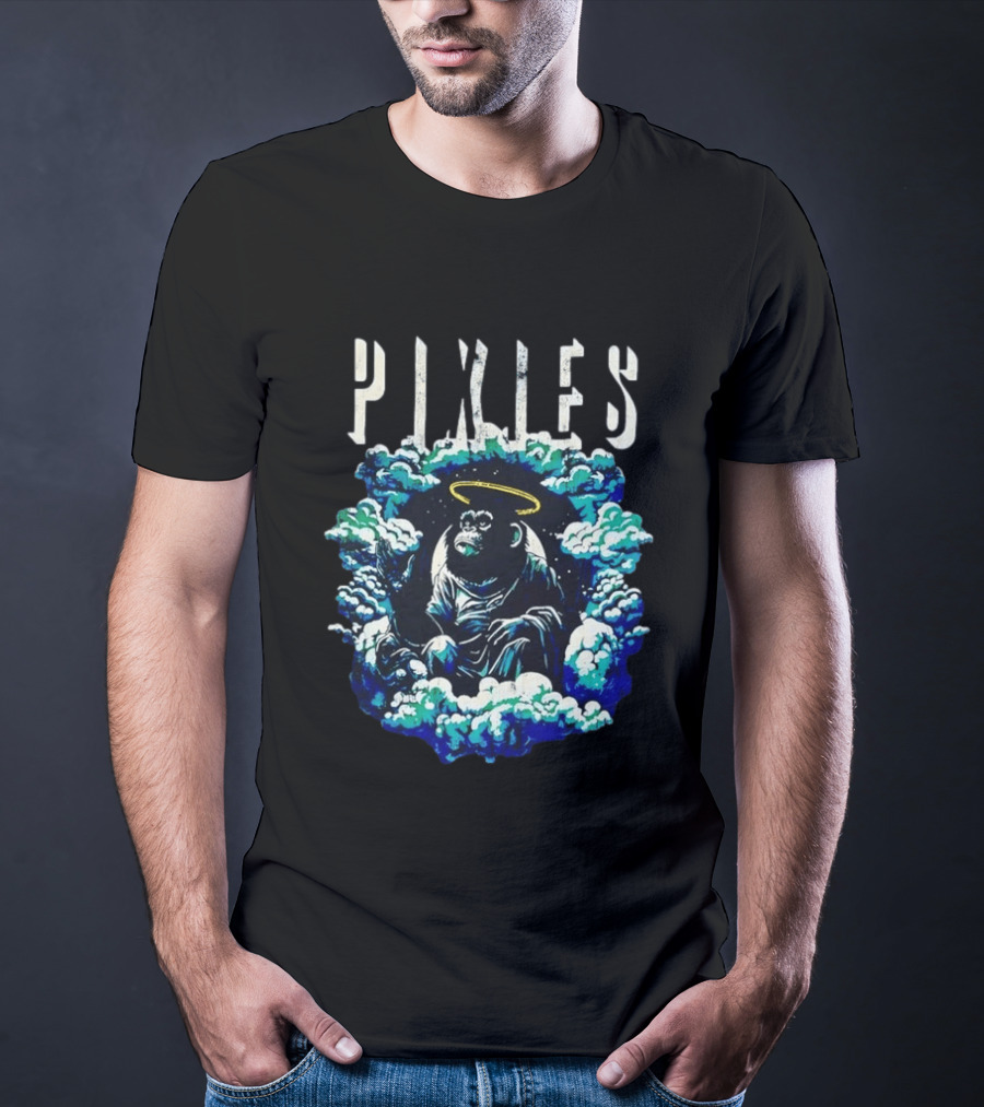 Pixies Haloed Chimp Surrounded By Clouds Vinyl Record T-Shirt
