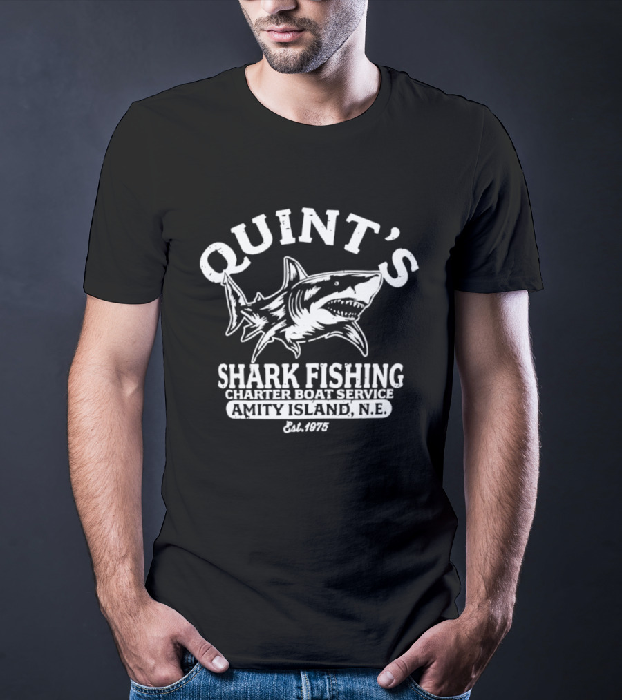 Quint's Shark Fishing Charter Boat Service Amity Island N.E. Est. 1975 T-Shirt