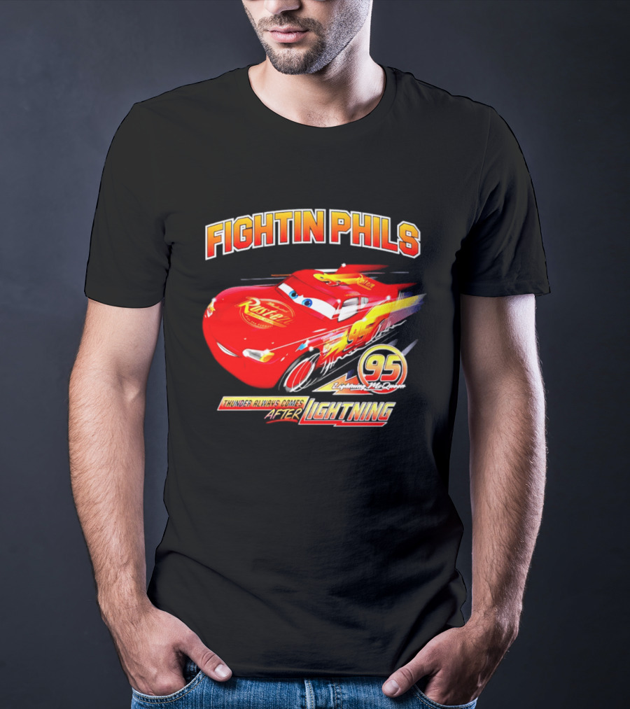 Fightin Phils OT Sports Cars Lightning McQueen Toddler 95 Rust Eze T-Shirt