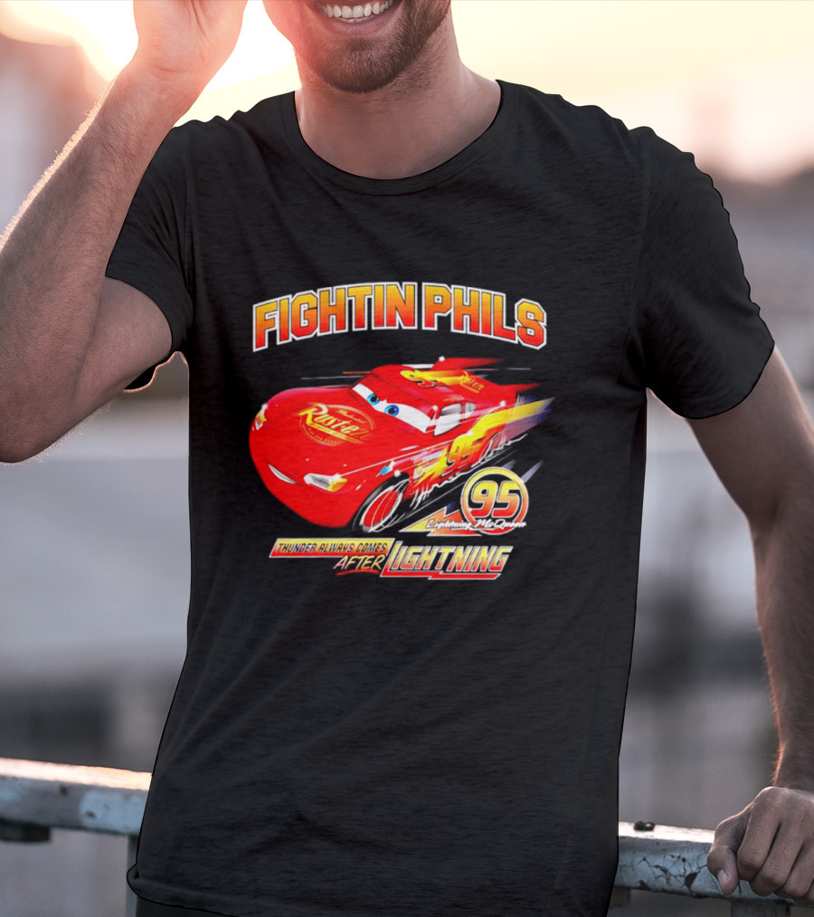 Fightin Phils OT Sports Cars Lightning McQueen Toddler 95 Rust Eze T-Shirt