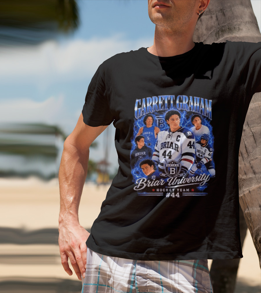 Briar University Garrett Graham 44 Hockey Team Electric Blue T-Shirt