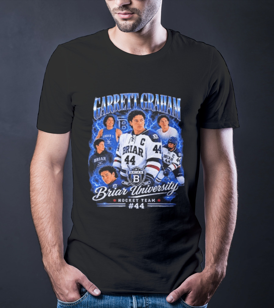 Briar University Garrett Graham 44 Hockey Team Electric Blue T-Shirt