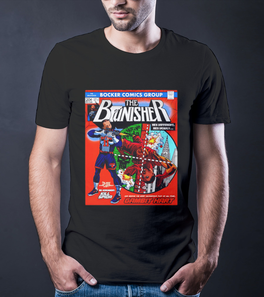Bocker Comics Group The Brunisher He's Different He's Deadly Kill Spida Gambit Hart T-Shirt