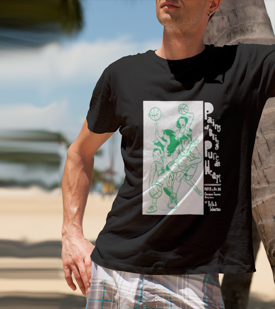 Pains Of Being Pure At Heart Boston May 19 Paradise Touring Company With Helki Silkscreen Basketball T-Shirt