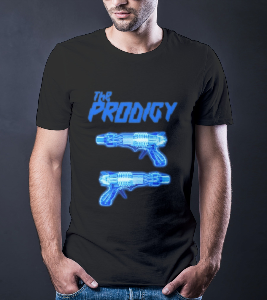 The Prodigy Raygun X Ray 26 Tour Blue Neon Guns T-Shirt