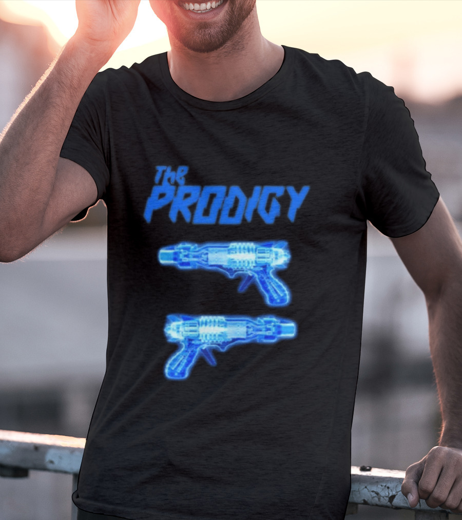 The Prodigy Raygun X Ray 26 Tour Blue Neon Guns T-Shirt
