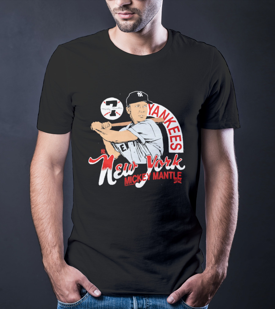 New York Yankees 7 Mickey Mantle Player T-Shirt