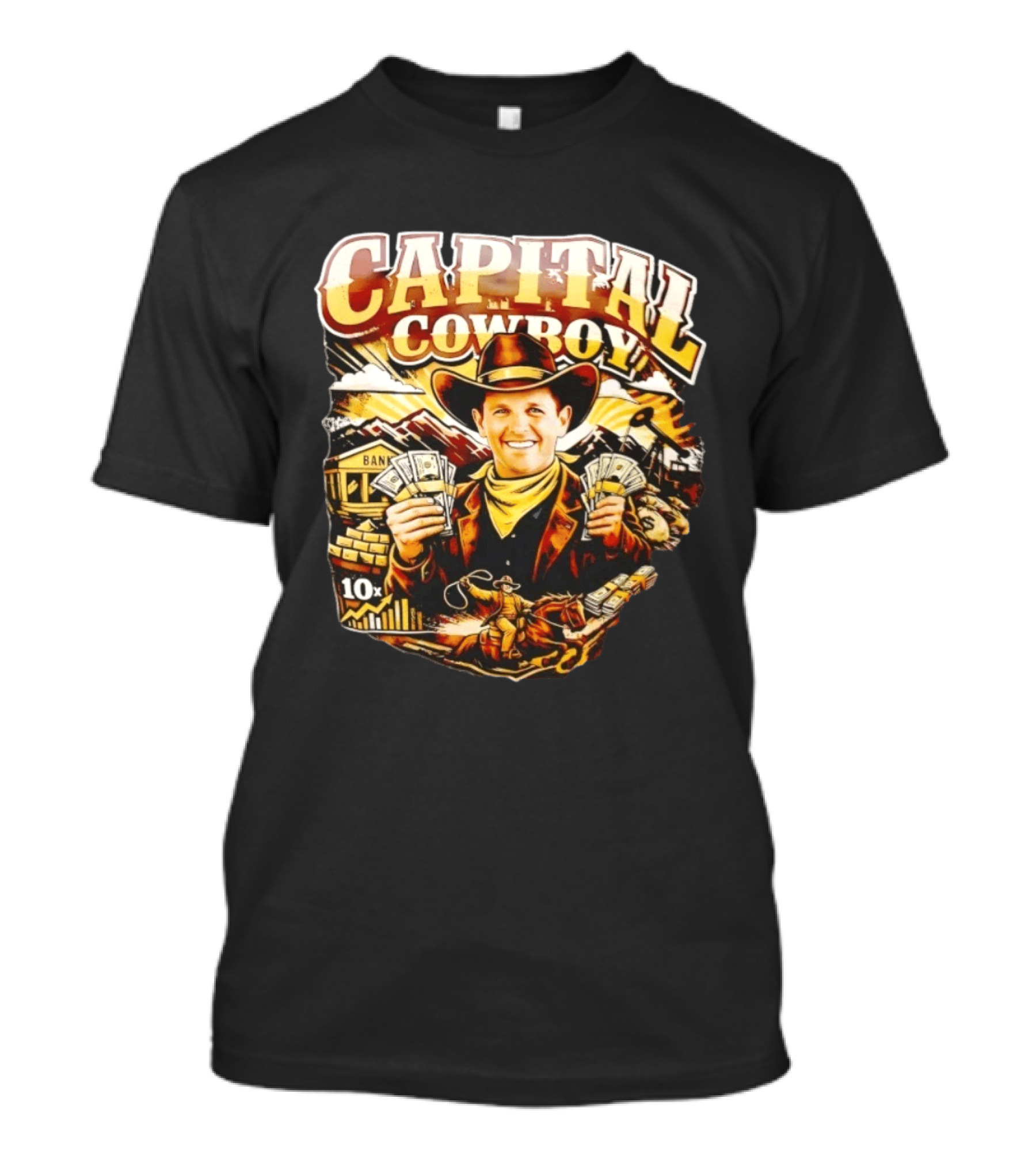 Capital Cowboy Bank Cash 10x Cowboy Hat T-Shirt