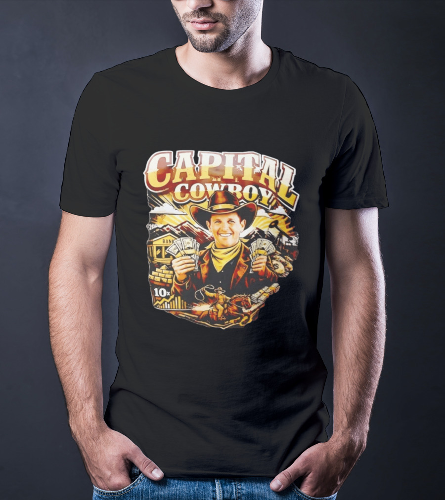 Capital Cowboy Bank Cash 10x Cowboy Hat T-Shirt